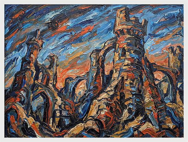 Castle Ruins In Expressionist Style