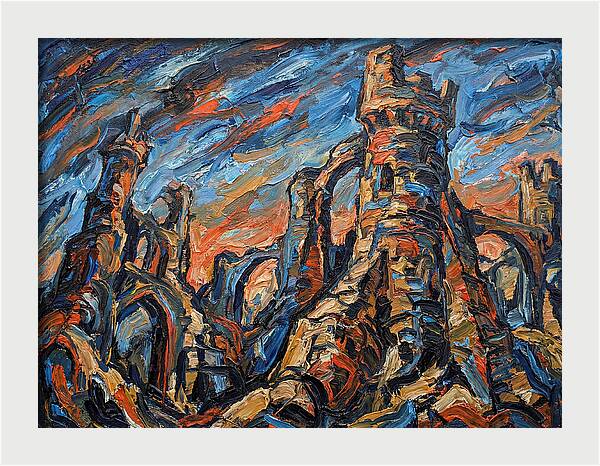 Castle Ruins In Expressionist Style