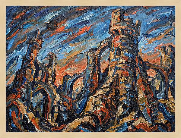 Castle Ruins In Expressionist Style