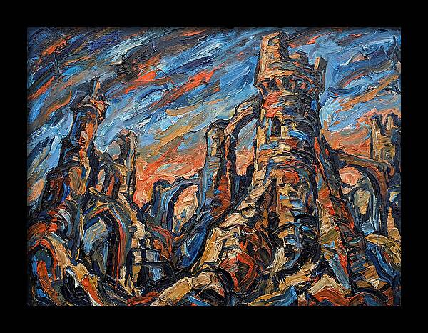 Castle Ruins In Expressionist Style