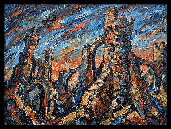 Castle Ruins In Expressionist Style