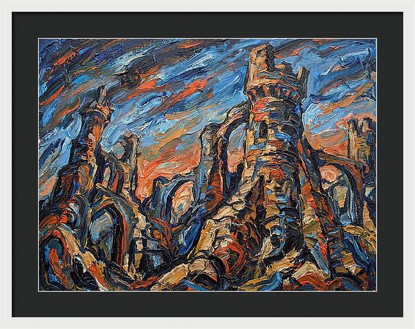 Castle Ruins In Expressionist Style