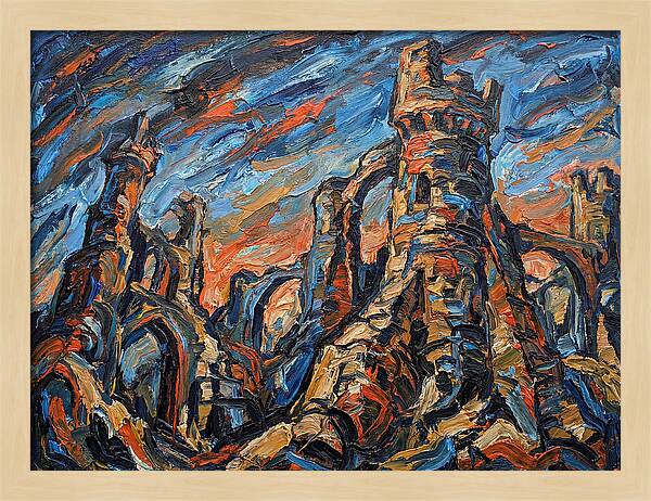 Castle Ruins In Expressionist Style