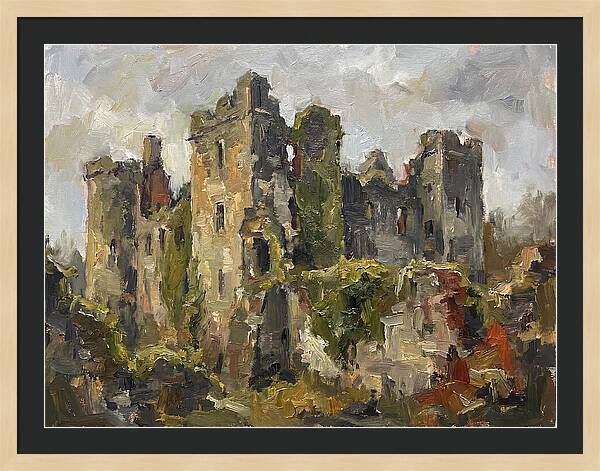 Castle Ruins Under Cloudy Skies