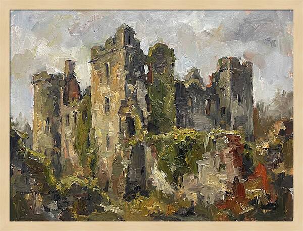 Castle Ruins Under Cloudy Skies