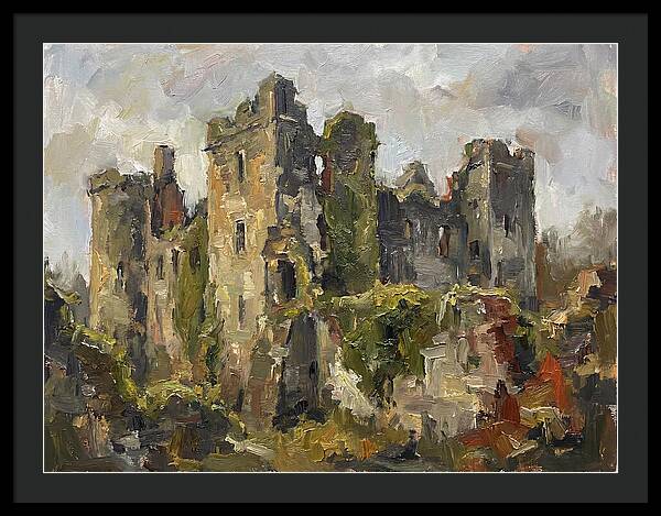 Castle Ruins Under Cloudy Skies