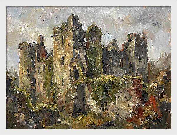 Castle Ruins Under Cloudy Skies