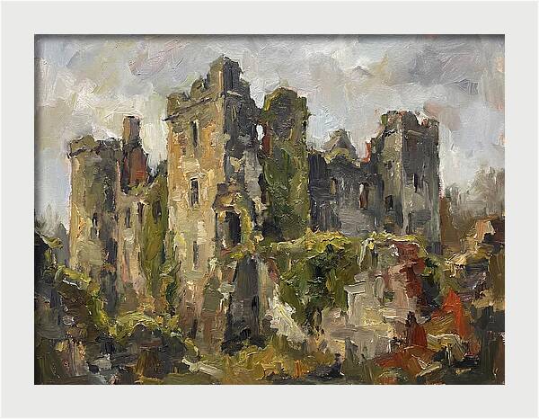 Castle Ruins Under Cloudy Skies