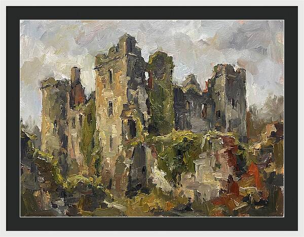 Castle Ruins Under Cloudy Skies