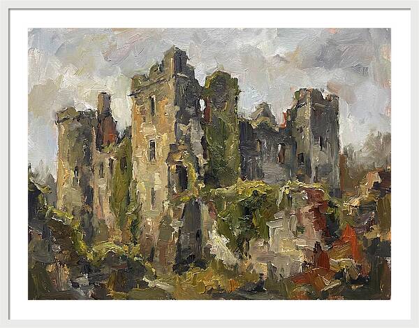 Castle Ruins Under Cloudy Skies