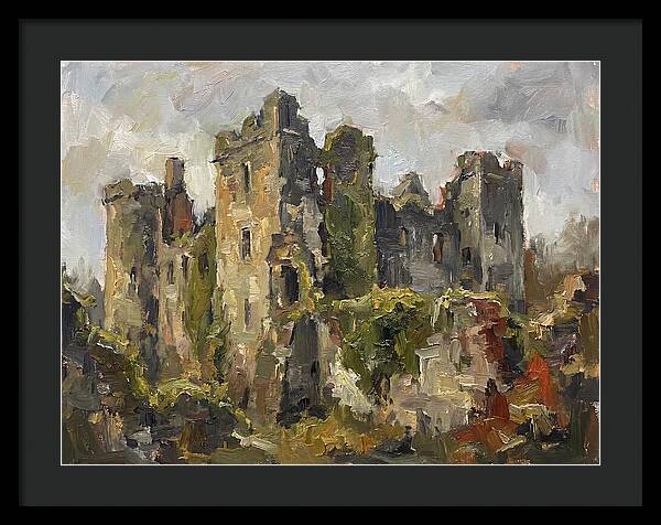 Castle Ruins Under Cloudy Skies