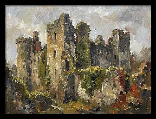 Castle Ruins Under Cloudy Skies
