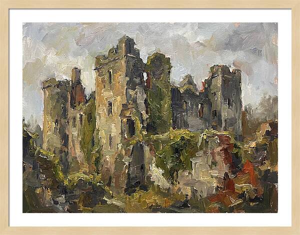 Castle Ruins Under Cloudy Skies
