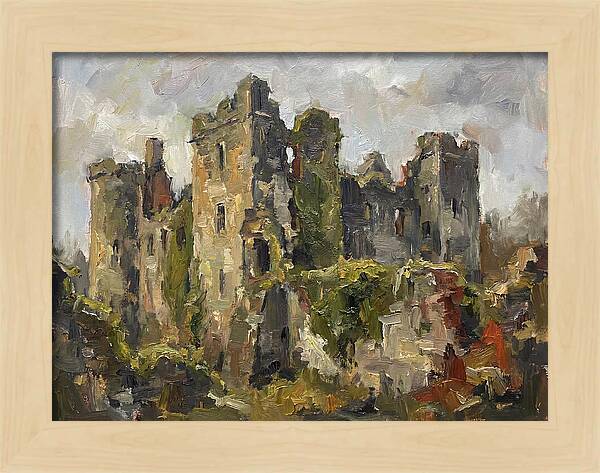 Castle Ruins Under Cloudy Skies