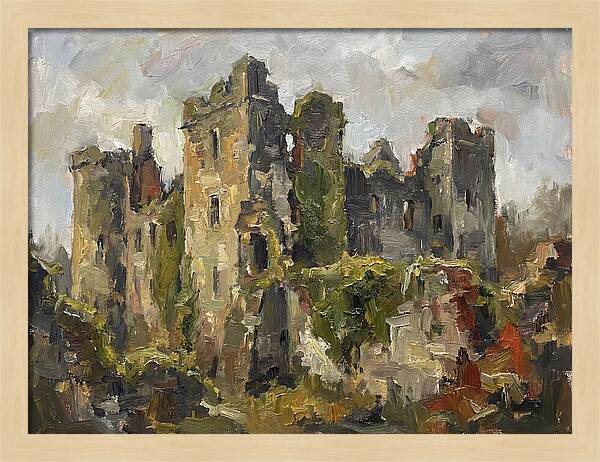 Castle Ruins Under Cloudy Skies