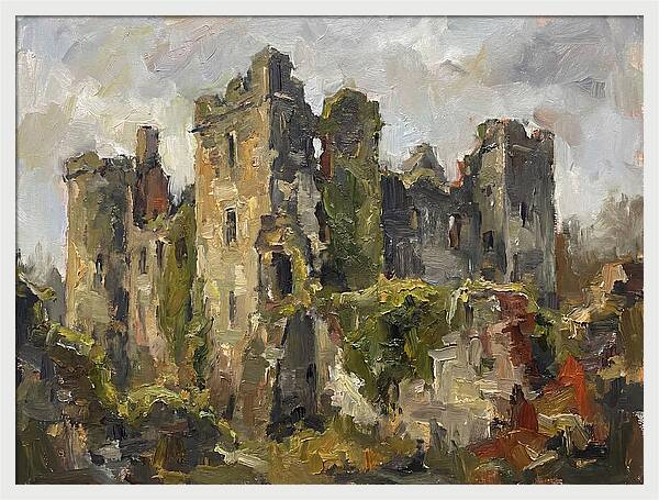Castle Ruins Under Cloudy Skies