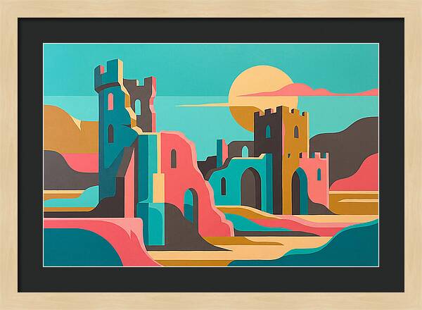 Castle Ruins Under Vibrant Skies