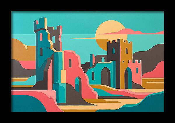 Castle Ruins Under Vibrant Skies