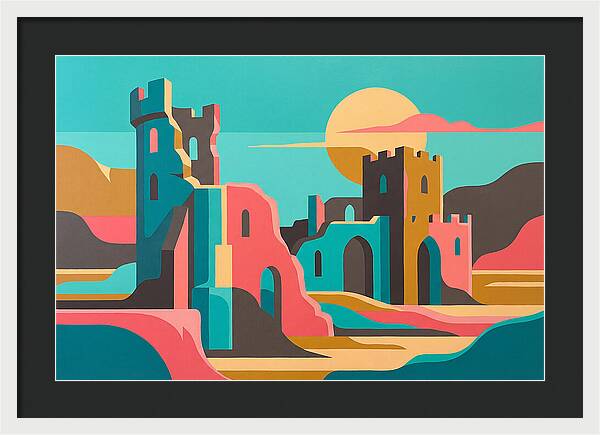 Castle Ruins Under Vibrant Skies