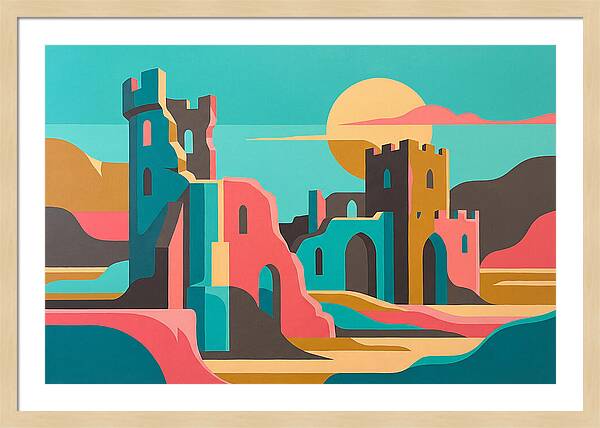 Castle Ruins Under Vibrant Skies