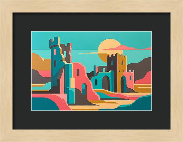 Castle Ruins Under Vibrant Skies