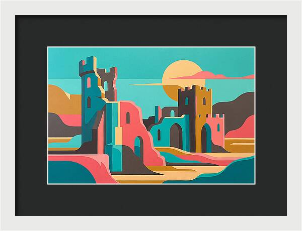 Castle Ruins Under Vibrant Skies