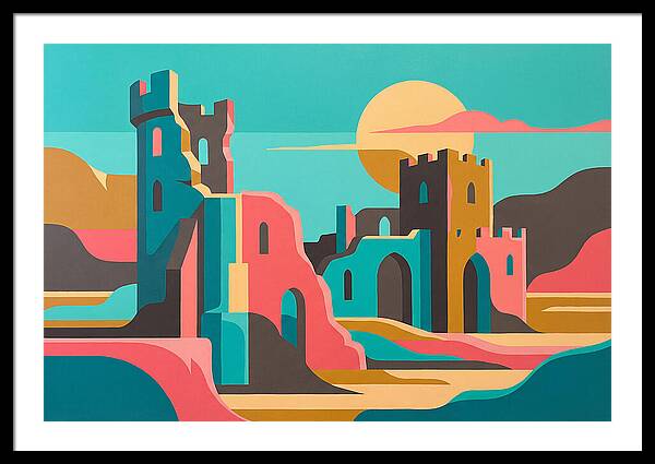 Castle Ruins Under Vibrant Skies