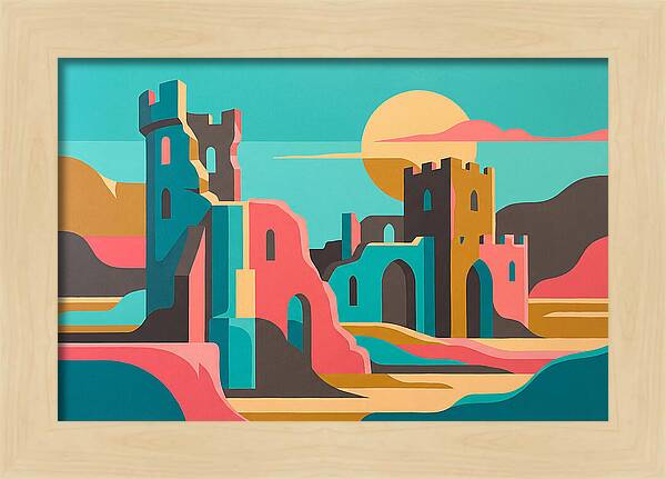 Castle Ruins Under Vibrant Skies