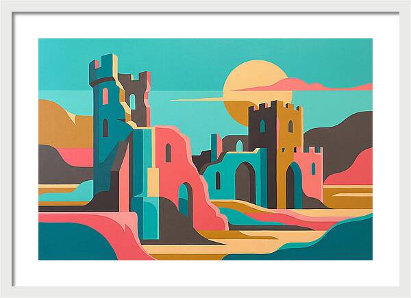 Castle Ruins Under Vibrant Skies