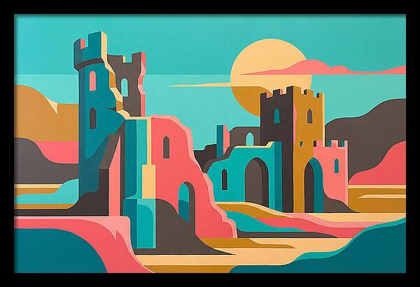 Castle Ruins Under Vibrant Skies