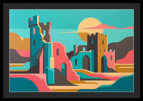 Castle Ruins Under Vibrant Skies