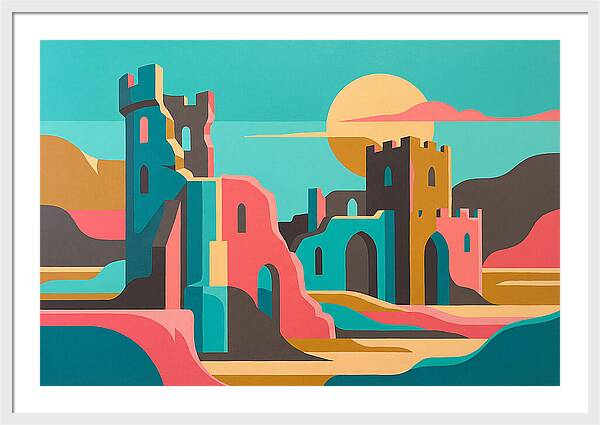 Castle Ruins Under Vibrant Skies