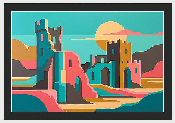 Castle Ruins Under Vibrant Skies