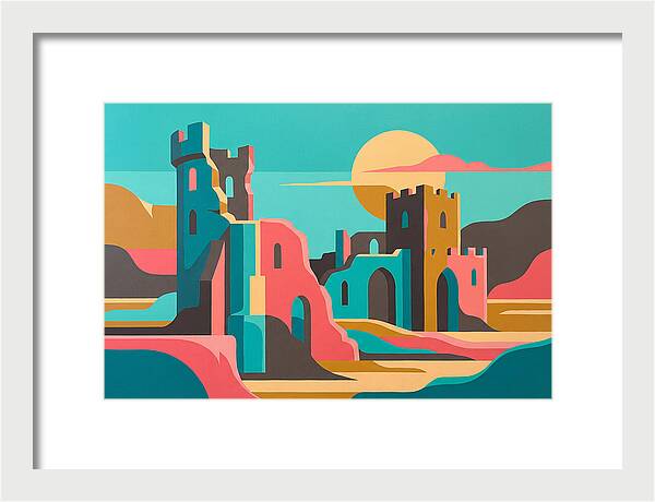 Castle Ruins Under Vibrant Skies