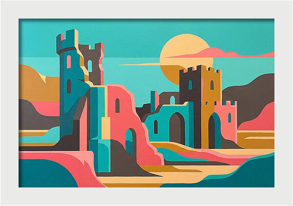 Castle Ruins Under Vibrant Skies