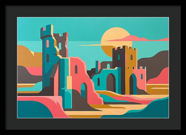 Castle Ruins Under Vibrant Skies