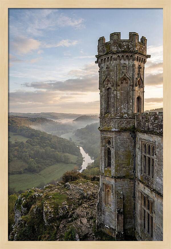 Castle Tower Overlooking Misty Valley