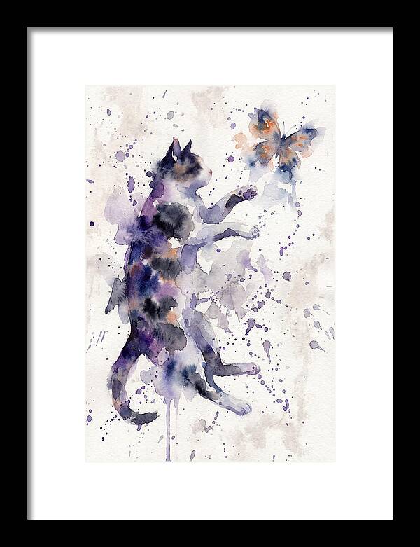 Cat Chasing A Butterfly