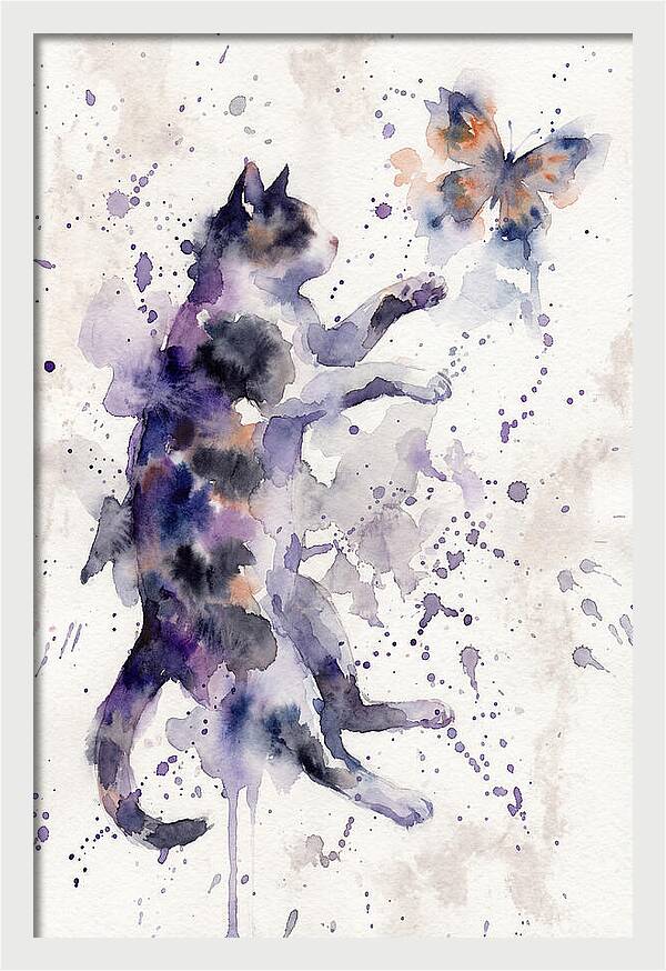 Cat Chasing A Butterfly