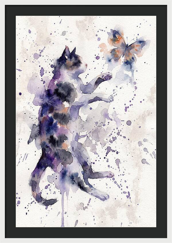 Cat Chasing A Butterfly