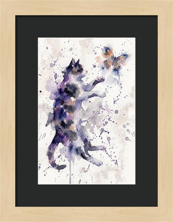 Cat Chasing A Butterfly