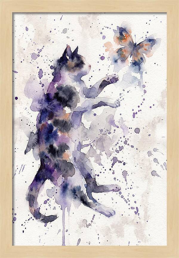 Cat Chasing A Butterfly