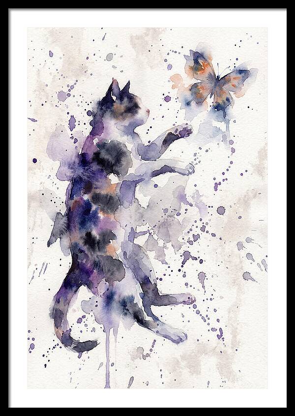 Cat Chasing A Butterfly