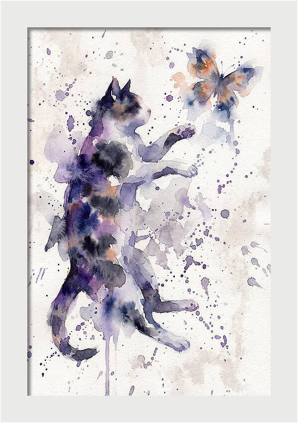 Cat Chasing A Butterfly