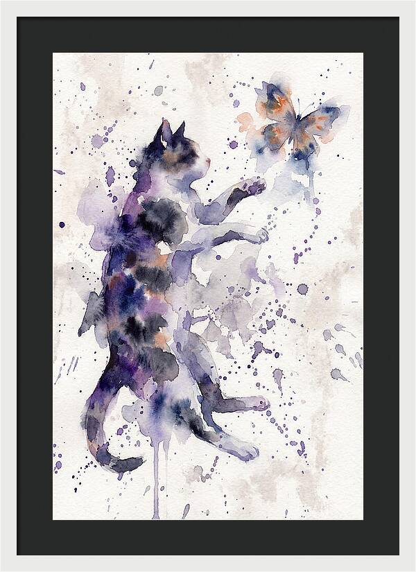 Cat Chasing A Butterfly