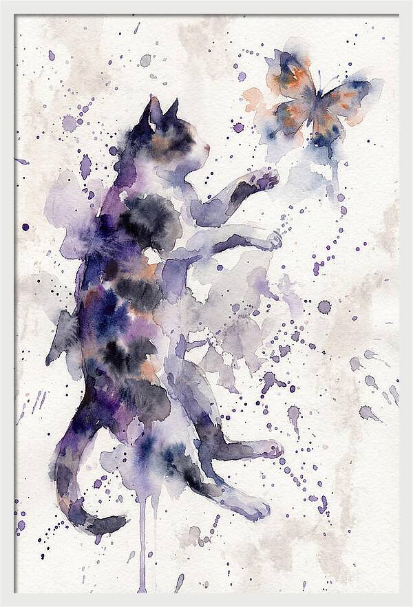 Cat Chasing A Butterfly