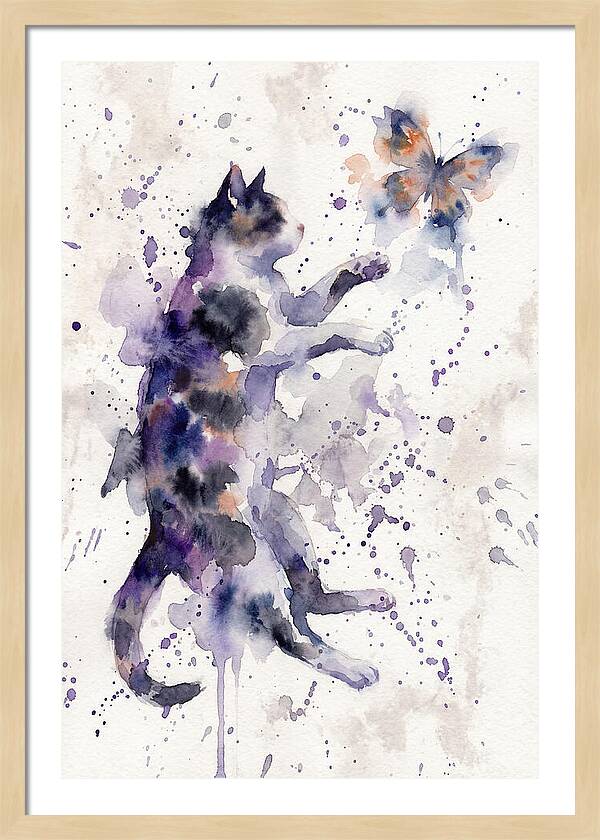Cat Chasing A Butterfly