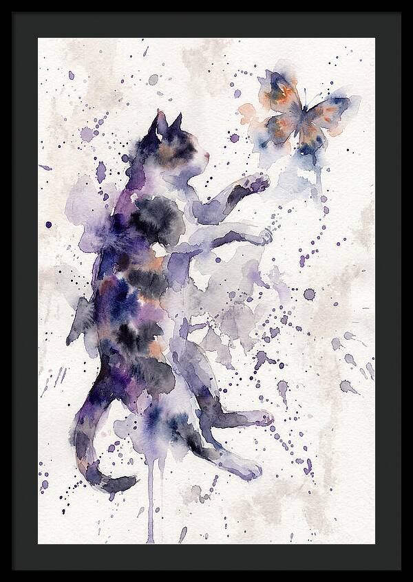 Cat Chasing A Butterfly