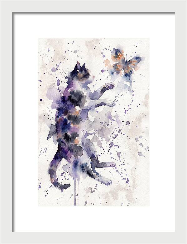 Cat Chasing A Butterfly