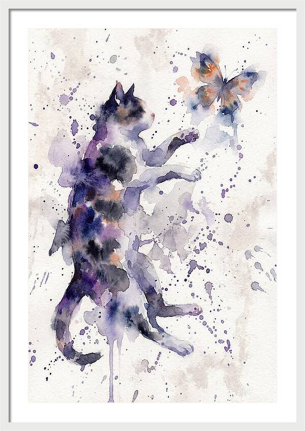 Cat Chasing A Butterfly